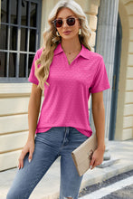 Load image into Gallery viewer, Pocketed Johnny Collar Short Sleeve Blouse