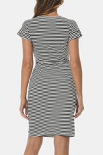 Load image into Gallery viewer, Tie Front Round Neck Short Sleeve Dress