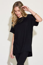 Load image into Gallery viewer, Zenana Plus Size Short Sleeve Slit T-Shirt and Leggings Lounge Set