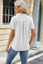 Load image into Gallery viewer, Pocketed Johnny Collar Short Sleeve Blouse