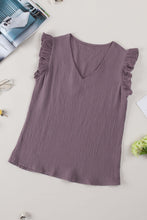 Load image into Gallery viewer, Ruffle Shoulder V-Neck Top