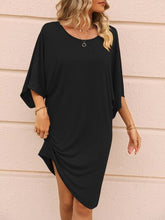 Load image into Gallery viewer, Round Neck Three-Quarter Sleeve Tee Dress