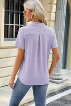 Load image into Gallery viewer, Pocketed Johnny Collar Short Sleeve Blouse