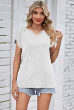 Load image into Gallery viewer, Ruched Notched Short Sleeve T-Shirt