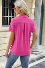 Load image into Gallery viewer, Pocketed Johnny Collar Short Sleeve Blouse