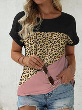 Load image into Gallery viewer, Leopard Round Neck Short Sleeve T-Shirt