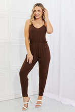 Load image into Gallery viewer, Capella Comfy Casual Full Size Solid Elastic Waistband Jumpsuit in Chocolate