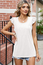 Load image into Gallery viewer, Ruffled Ruched Round Neck Tank