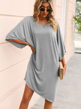 Load image into Gallery viewer, Round Neck Three-Quarter Sleeve Tee Dress