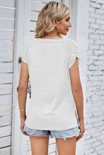 Load image into Gallery viewer, Ruched Notched Short Sleeve T-Shirt