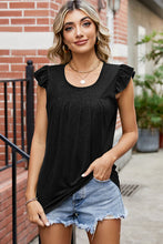 Load image into Gallery viewer, Ruffled Ruched Round Neck Tank