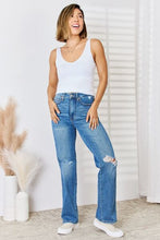 Load image into Gallery viewer, Judy Blue Full Size High Waist Distressed Straight-Leg Jeans