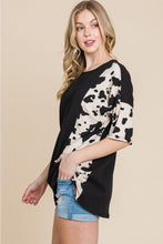 Load image into Gallery viewer, BOMBOM Rodeo Love Ribbed Animal Contrast Tee