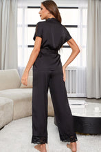 Load image into Gallery viewer, Surplice Neck Tie Waist Top and Pants Pajama Set