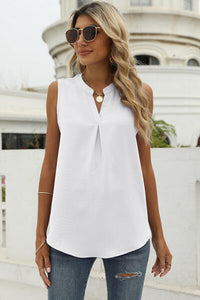 Notched Sleeveless Tank