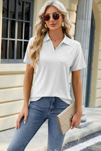 Load image into Gallery viewer, Pocketed Johnny Collar Short Sleeve Blouse