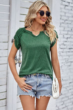 Load image into Gallery viewer, Ruched Notched Short Sleeve T-Shirt