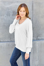 Load image into Gallery viewer, Basic Bae Full Size V-Neck Lantern Sleeve Blouse