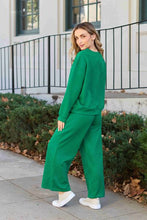 Load image into Gallery viewer, Double Take Full Size Textured Long Sleeve Top and Drawstring Pants Set