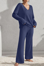 Load image into Gallery viewer, V-Neck Dropped Shoulder Top and Pants Set