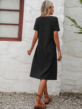 Load image into Gallery viewer, Round Neck Short Sleeve Dress with Pockets