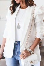 Load image into Gallery viewer, Collared Neck Puff Sleeve Blazer