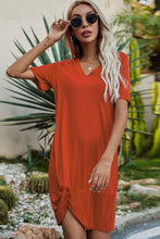 Load image into Gallery viewer, Twisted V-Neck Short Sleeve Dress