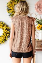 Load image into Gallery viewer, Sequin Round Neck Capped Sleeve Tank