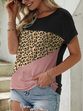 Load image into Gallery viewer, Leopard Round Neck Short Sleeve T-Shirt