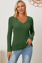 Load image into Gallery viewer, Basic Bae Full Size Ribbed V-Neck Long Sleeve T-Shirt