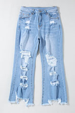 Load image into Gallery viewer, Distressed Raw Hem Jeans with Pockets