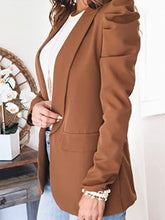 Load image into Gallery viewer, Collared Neck Puff Sleeve Blazer