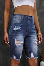 Load image into Gallery viewer, Distressed Frayed Hem Denim Bermuda Shorts