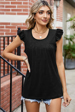 Load image into Gallery viewer, Ruffled Ruched Round Neck Tank