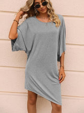 Load image into Gallery viewer, Round Neck Three-Quarter Sleeve Tee Dress