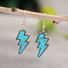 Load image into Gallery viewer, Artificial Turquoise Lightning Dangle Earrings