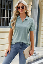 Load image into Gallery viewer, Pocketed Johnny Collar Short Sleeve Blouse