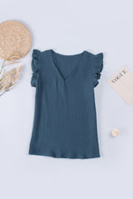 Load image into Gallery viewer, Ruffle Shoulder V-Neck Top