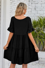 Load image into Gallery viewer, V-Neck Flounce Sleeve Tiered Dress