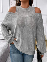 Load image into Gallery viewer, Round Neck Cold Shoulder Sweater