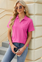 Load image into Gallery viewer, Pocketed Johnny Collar Short Sleeve Blouse