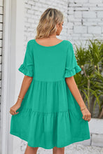 Load image into Gallery viewer, V-Neck Flounce Sleeve Tiered Dress