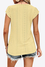 Load image into Gallery viewer, Eyelet Contrast V-Neck Tee