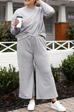 Load image into Gallery viewer, Double Take Full Size Textured Long Sleeve Top and Drawstring Pants Set