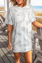 Load image into Gallery viewer, Tie-Dye Round Neck Short Sleeve Tunic Tee