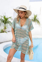 Load image into Gallery viewer, Openwork Slit V-Neck Cover Up