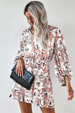 Load image into Gallery viewer, Floral Balloon Sleeve Ruffle Hem Dress