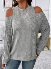 Load image into Gallery viewer, Round Neck Cold Shoulder Sweater