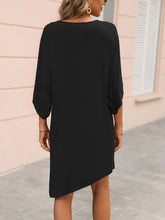 Load image into Gallery viewer, Round Neck Three-Quarter Sleeve Tee Dress