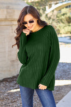 Load image into Gallery viewer, Basic Bae Full Size Ribbed Round Neck Long Sleeve Knit Top